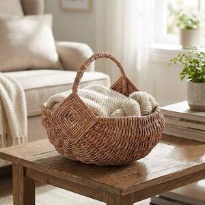 Handwoven Recycled Paper Rope Woven Basket